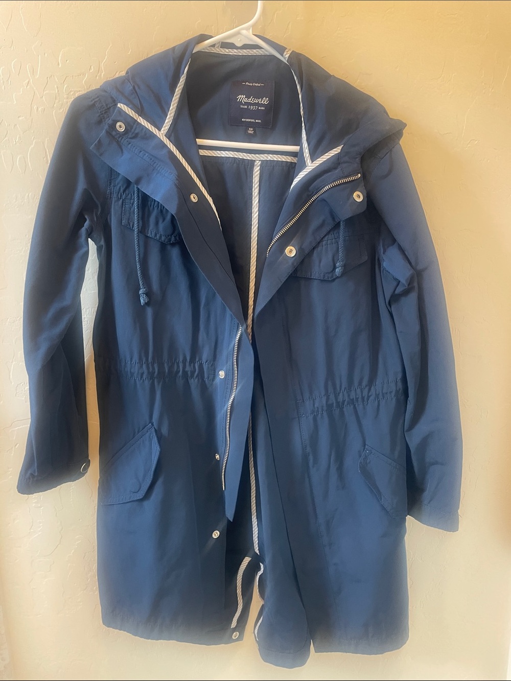 Madewell Navy Blue Hooded Parka size XS